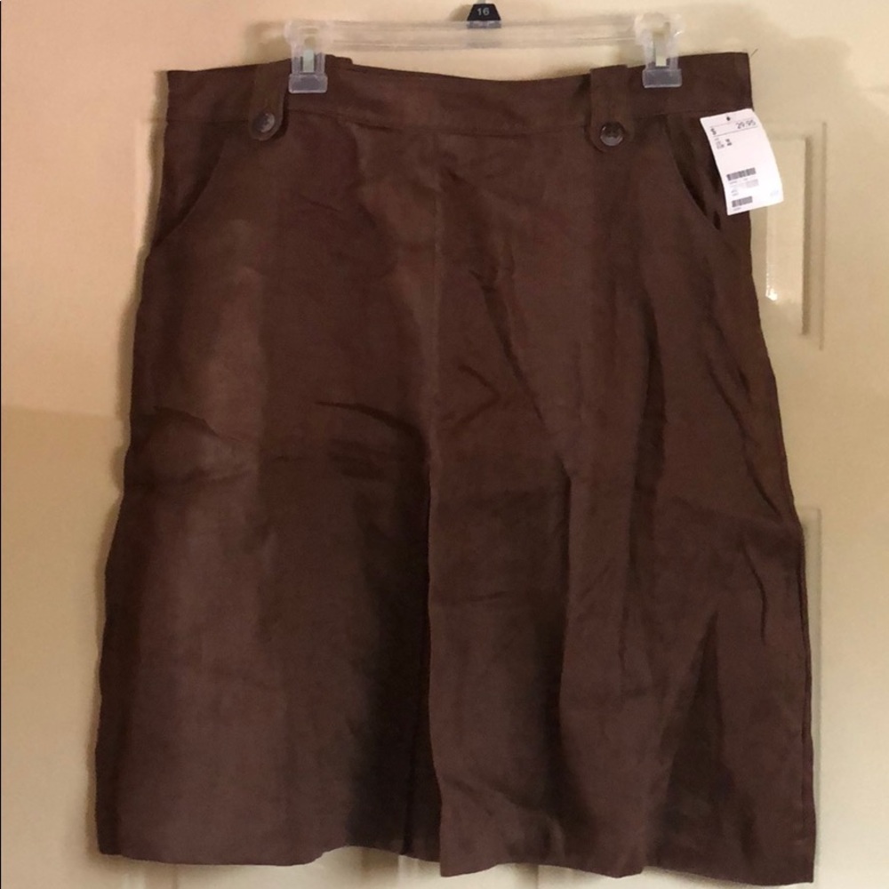 Skirt 100% linen chocolate brown unlined